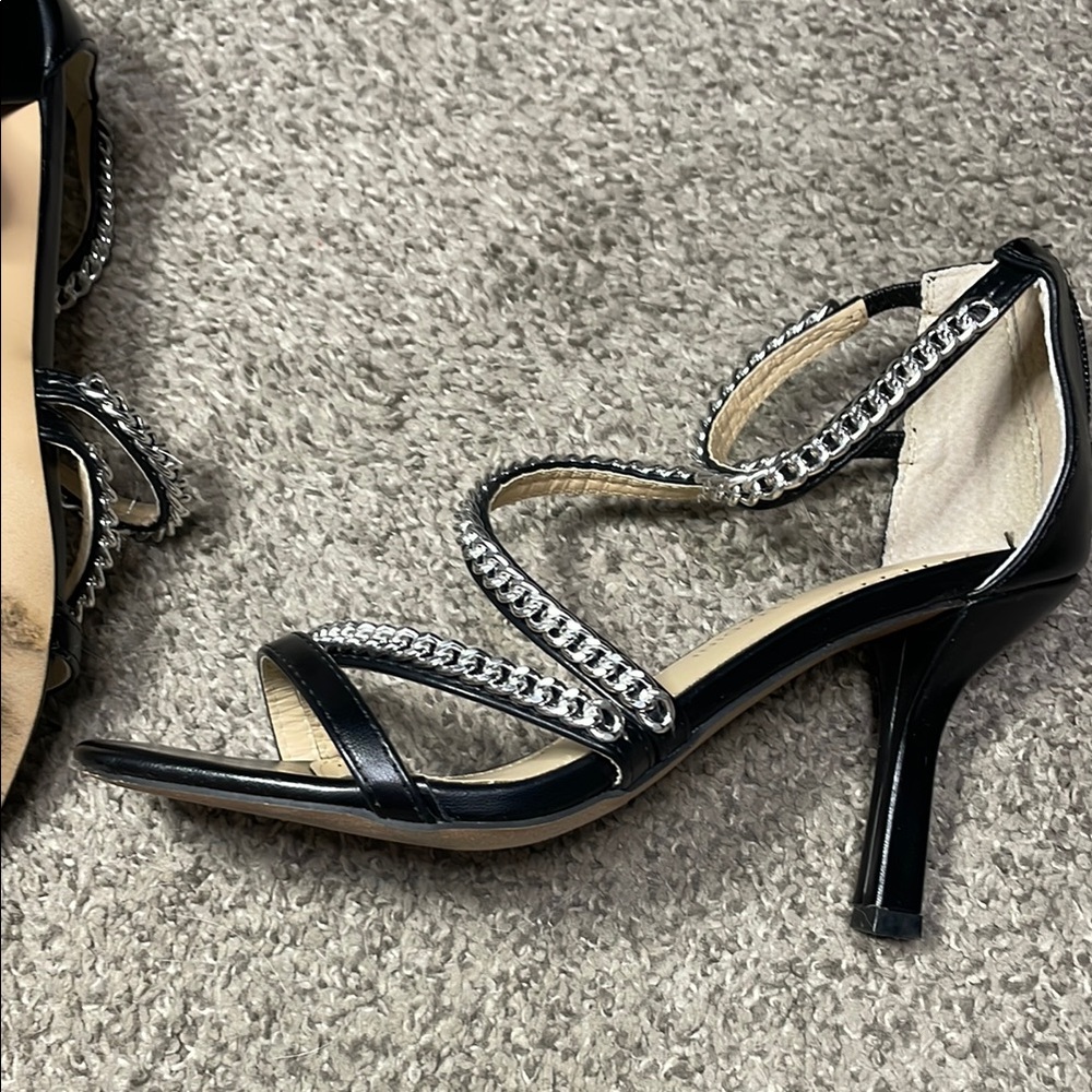 Adrienne Vittadini Black Rhinestone Heels